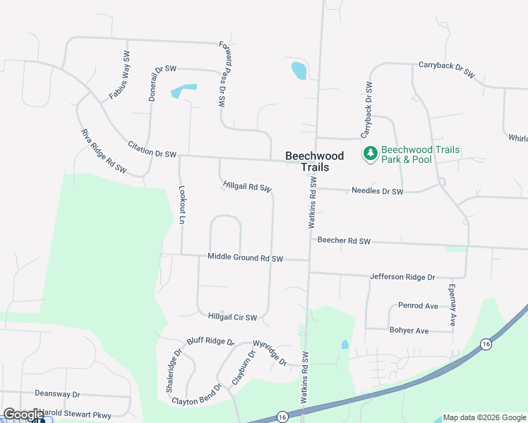 map of restaurants, bars, coffee shops, grocery stores, and more near 249 Hillgail Road Southwest in Pataskala