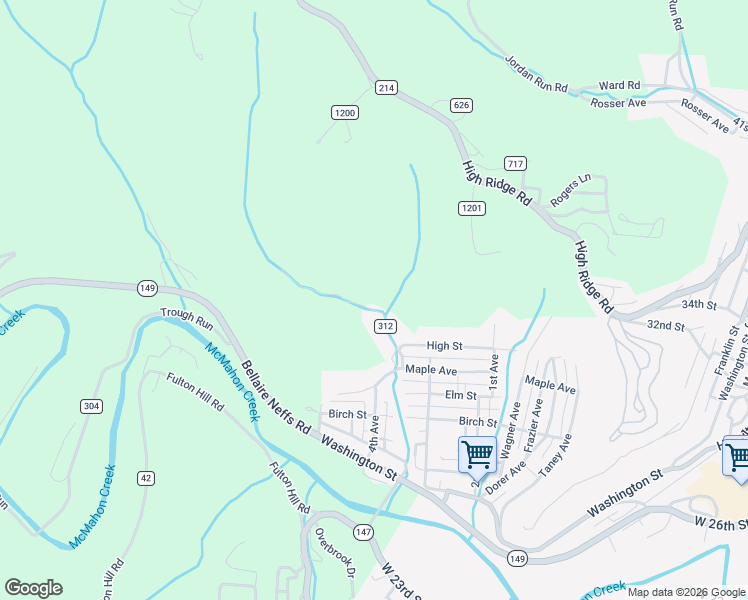 map of restaurants, bars, coffee shops, grocery stores, and more near 64301 Shady Lane Road in Bellaire