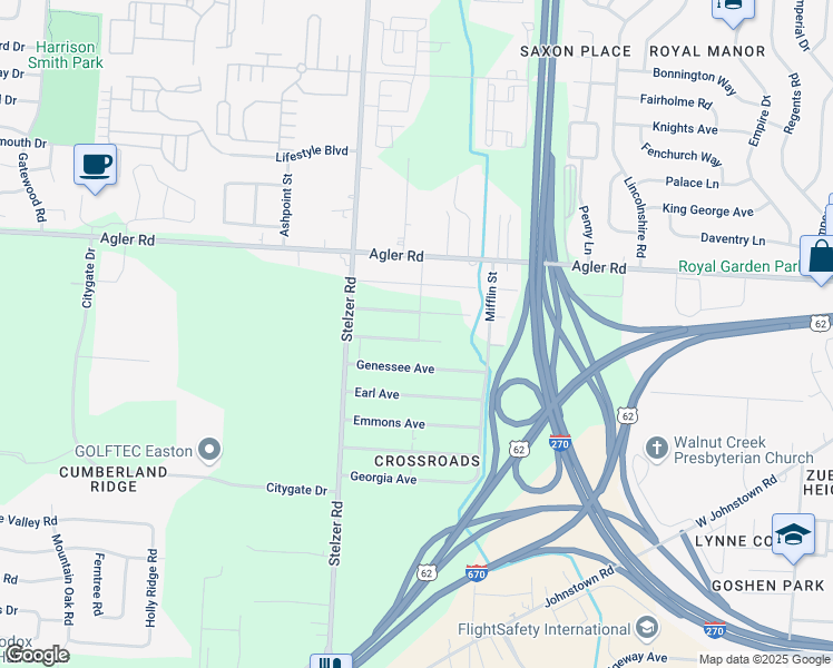 map of restaurants, bars, coffee shops, grocery stores, and more near 3755 Aberdeen Avenue in Columbus