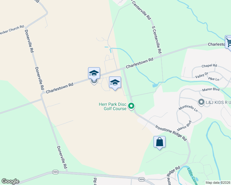 map of restaurants, bars, coffee shops, grocery stores, and more near 2950 Charlestown Road in Lancaster