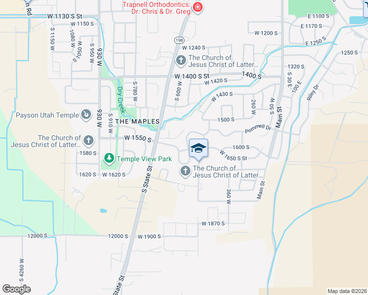 map of restaurants, bars, coffee shops, grocery stores, and more near 572 Cantel Drive in Payson