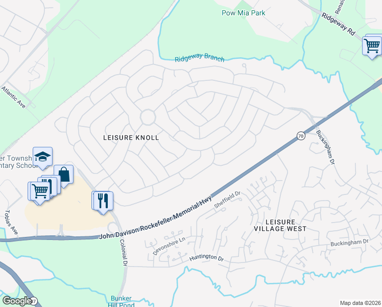 map of restaurants, bars, coffee shops, grocery stores, and more near 78 Red Hill Road in Manchester Township