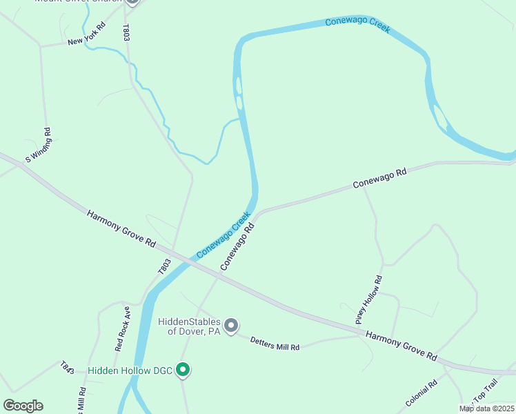 map of restaurants, bars, coffee shops, grocery stores, and more near 3491 Conewago Road in Dover