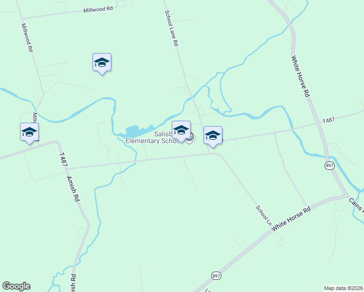 map of restaurants, bars, coffee shops, grocery stores, and more near 422 School Lane Road in Gap