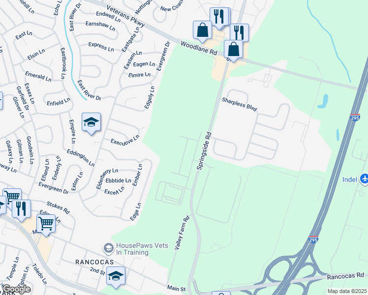 map of restaurants, bars, coffee shops, grocery stores, and more near in EASTAMPTN Township