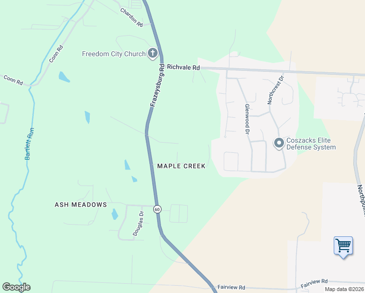 map of restaurants, bars, coffee shops, grocery stores, and more near 3020 Northern Place Drive in Zanesville