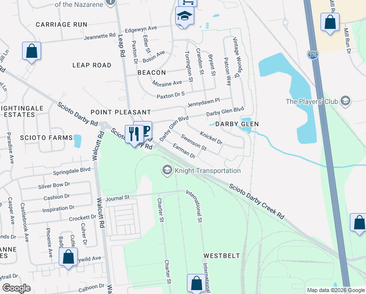 map of restaurants, bars, coffee shops, grocery stores, and more near 4463 Swenson Street in Hilliard