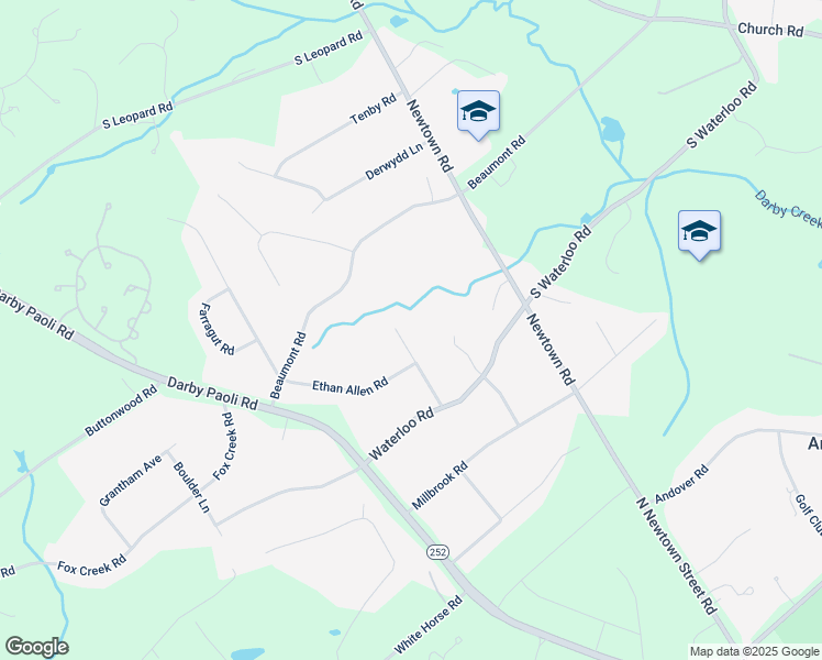map of restaurants, bars, coffee shops, grocery stores, and more near 875 Llewelyn Road in Berwyn
