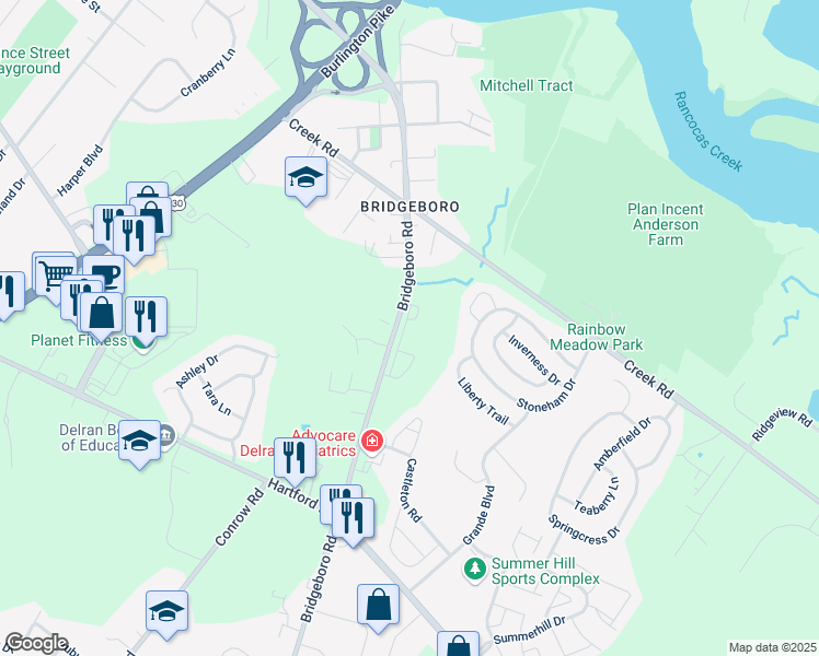 map of restaurants, bars, coffee shops, grocery stores, and more near 301 Nicholas Drive in Riverside