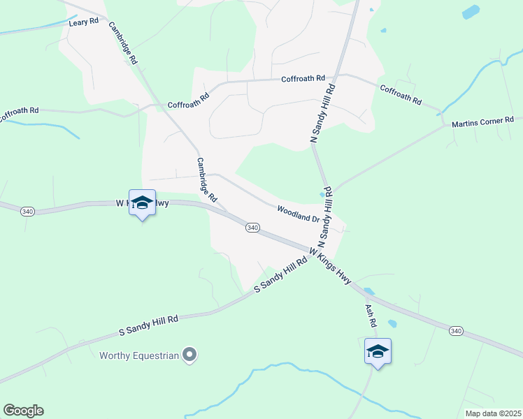 map of restaurants, bars, coffee shops, grocery stores, and more near 110 Woodland Drive in Coatesville