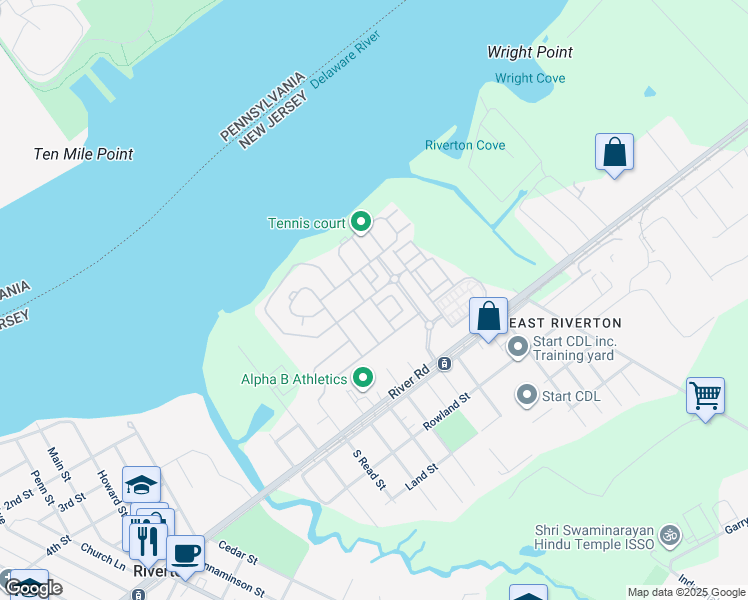 map of restaurants, bars, coffee shops, grocery stores, and more near in Riverton