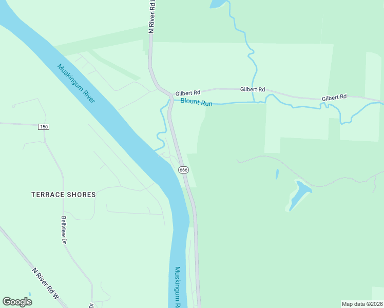 map of restaurants, bars, coffee shops, grocery stores, and more near 5000 North River Road East in Zanesville