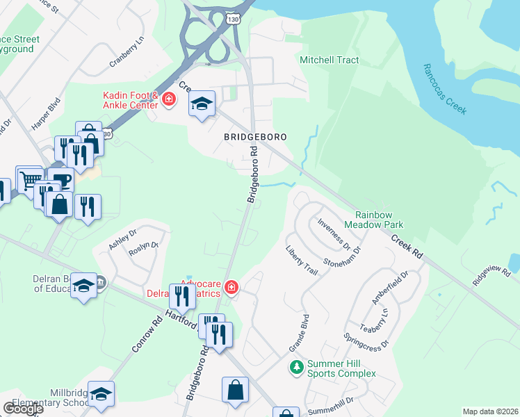 map of restaurants, bars, coffee shops, grocery stores, and more near 301 Nicholas Drive in Riverside