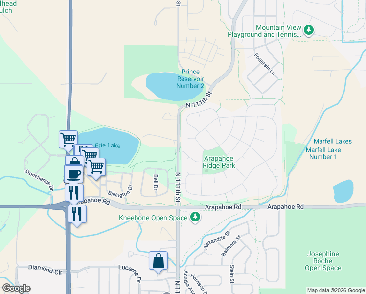 map of restaurants, bars, coffee shops, grocery stores, and more near 2977 Dickens Street in Erie