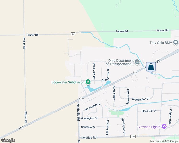 map of restaurants, bars, coffee shops, grocery stores, and more near 1151 Parklawn Court in Troy
