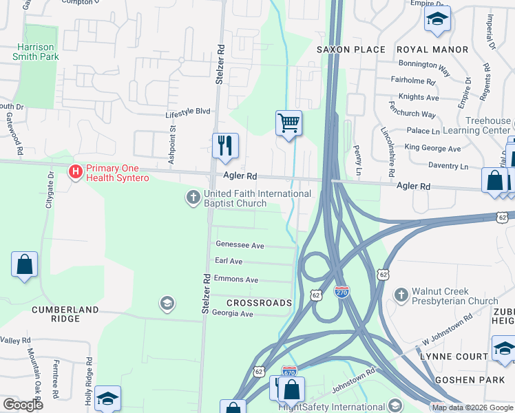 map of restaurants, bars, coffee shops, grocery stores, and more near 3801 Aberdeen Avenue in Columbus