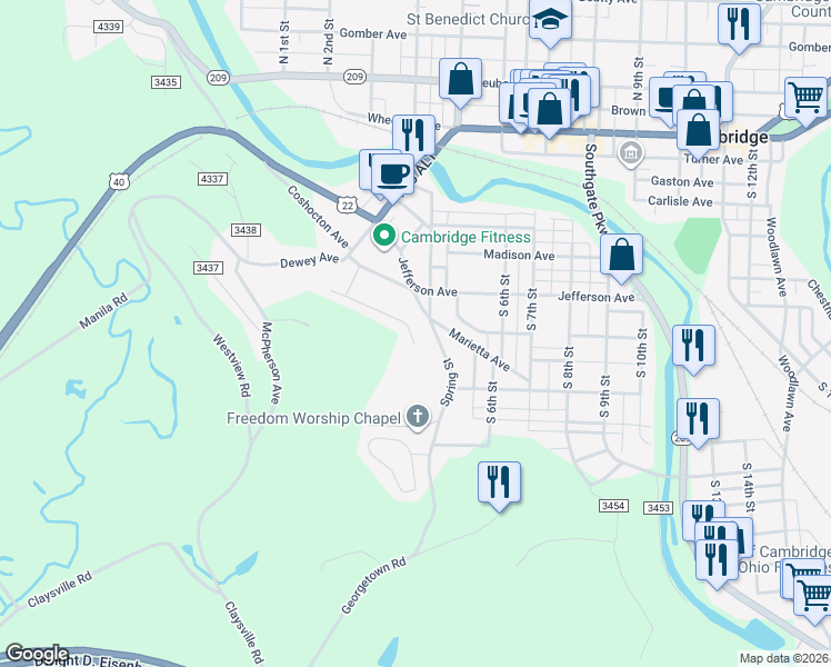 map of restaurants, bars, coffee shops, grocery stores, and more near 169 Summit Avenue in Cambridge
