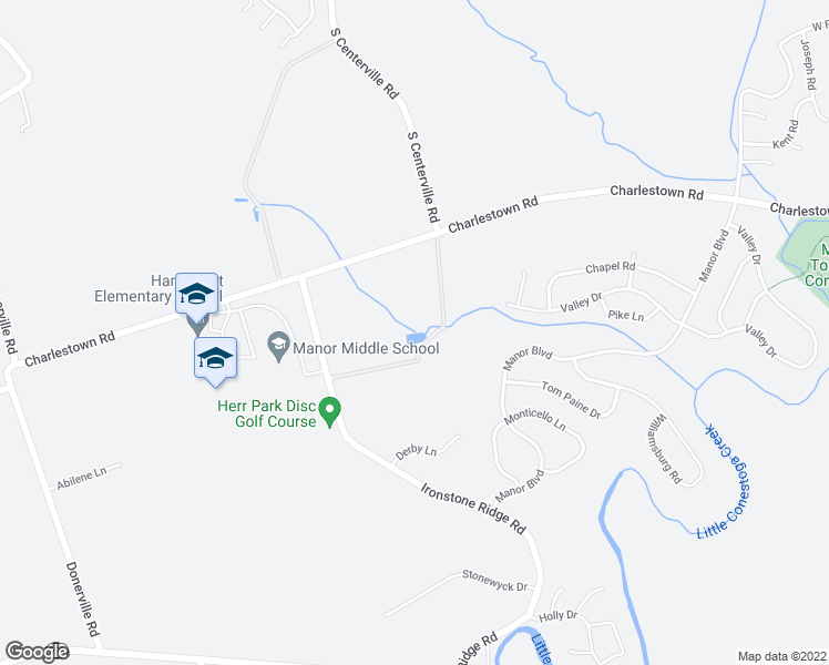 map of restaurants, bars, coffee shops, grocery stores, and more near 2856 Charlestown Road in Lancaster