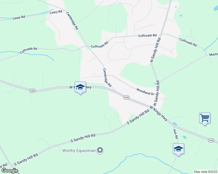 map of restaurants, bars, coffee shops, grocery stores, and more near 105 Cambridge Road in Coatesville
