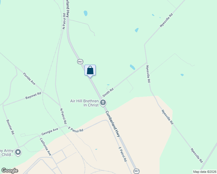map of restaurants, bars, coffee shops, grocery stores, and more near 7183 Smith Road in Chambersburg
