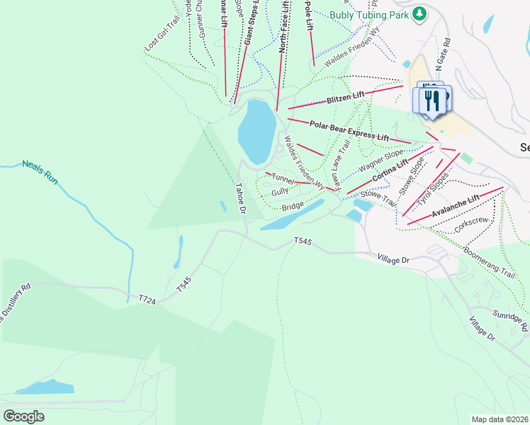 map of restaurants, bars, coffee shops, grocery stores, and more near 106 Chipmunk Court in Champion