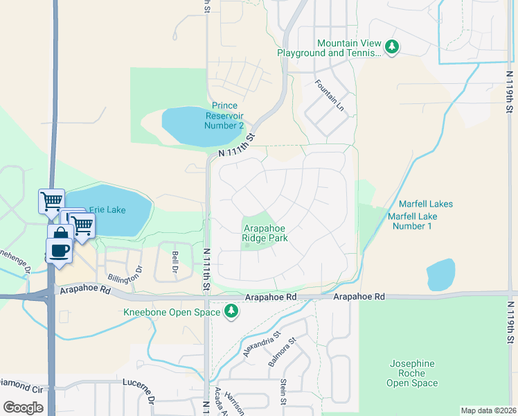 map of restaurants, bars, coffee shops, grocery stores, and more near 1716 Woodward Street in Erie