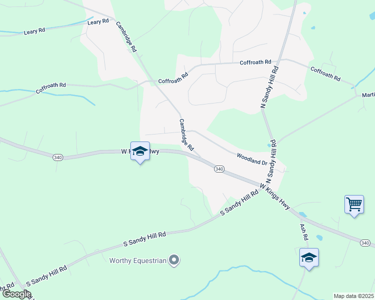 map of restaurants, bars, coffee shops, grocery stores, and more near 105 Cambridge Road in Coatesville