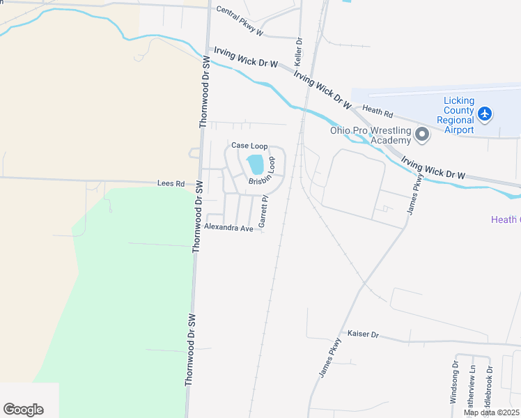 map of restaurants, bars, coffee shops, grocery stores, and more near 1100 Thornwood Drive Southwest in Heath