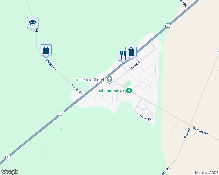 map of restaurants, bars, coffee shops, grocery stores, and more near 22 Mount Rock Road in Shippensburg