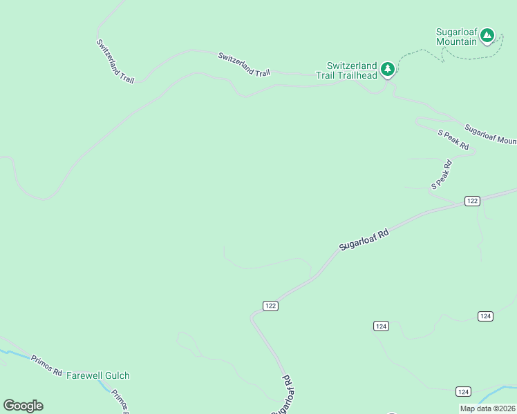 map of restaurants, bars, coffee shops, grocery stores, and more near 5282-5576 Sugarloaf Road in Boulder