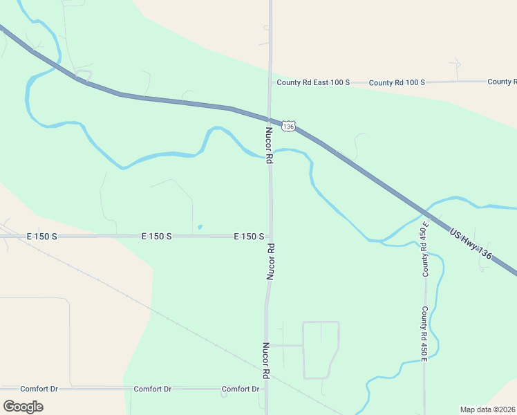 map of restaurants, bars, coffee shops, grocery stores, and more near 1461 Nucor Road in Crawfordsville