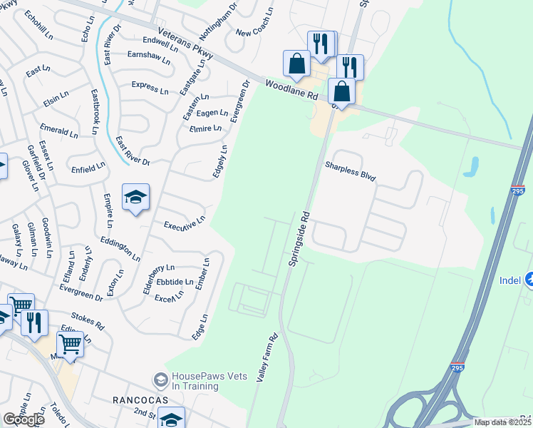 map of restaurants, bars, coffee shops, grocery stores, and more near 75 Alexander Way in Westampton Township