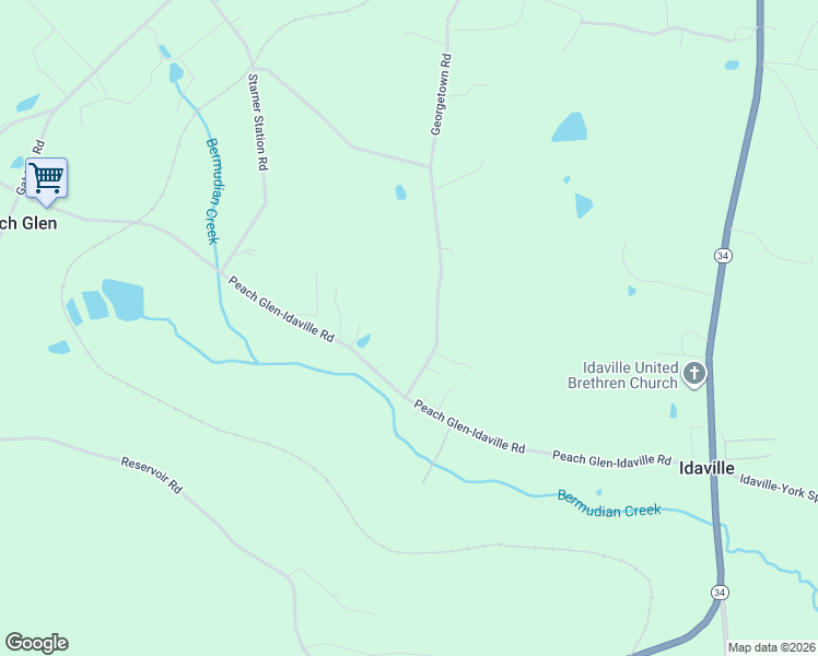 map of restaurants, bars, coffee shops, grocery stores, and more near 34 Georgetown Road in Gardners