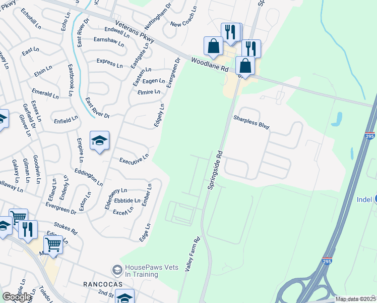 map of restaurants, bars, coffee shops, grocery stores, and more near 67 Alexander Way in Westampton Township