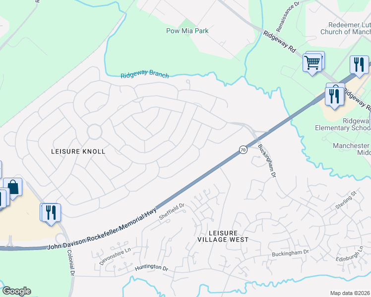 map of restaurants, bars, coffee shops, grocery stores, and more near 28 Elmswell Avenue in Manchester Township