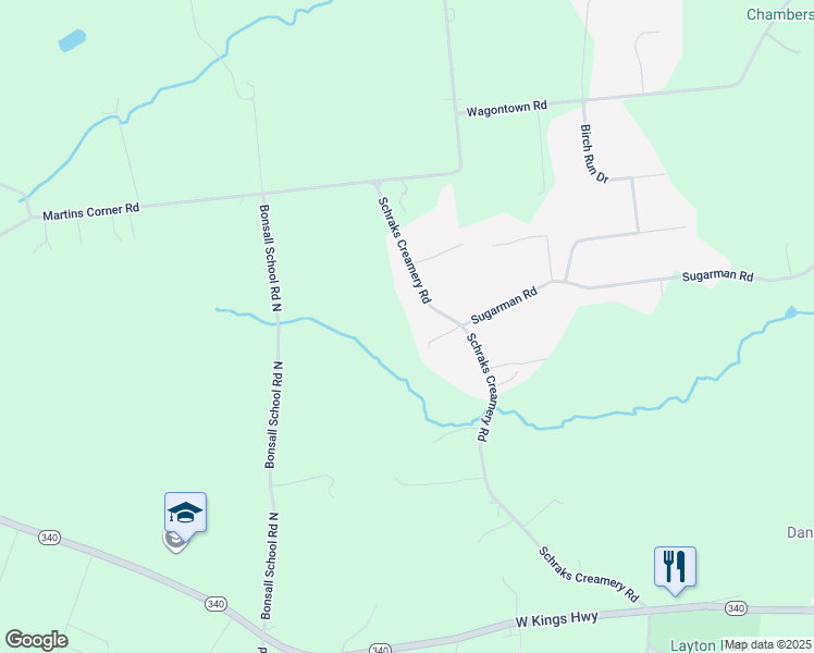 map of restaurants, bars, coffee shops, grocery stores, and more near 205 Schraks Creamery Road in Coatesville