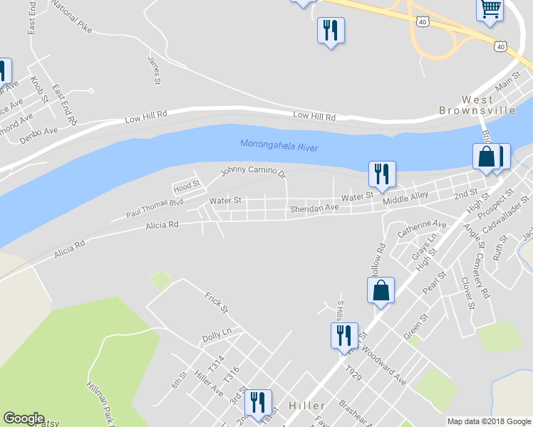 map of restaurants, bars, coffee shops, grocery stores, and more near 1401 Sheridan Avenue in Brownsville