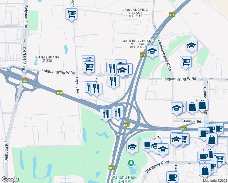 map of restaurants, bars, coffee shops, grocery stores, and more near in Beijing