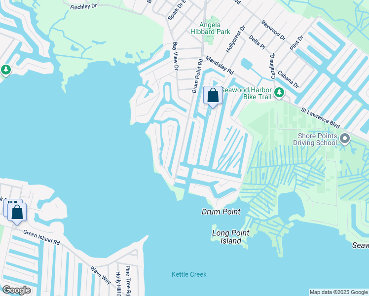 map of restaurants, bars, coffee shops, grocery stores, and more near 728 Drum Point Road in Brick Township