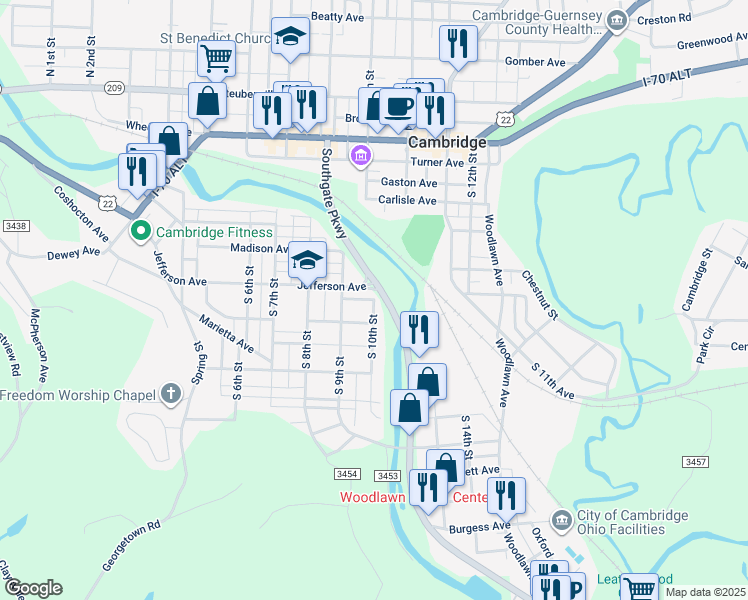 map of restaurants, bars, coffee shops, grocery stores, and more near 501 South 10th Street in Cambridge