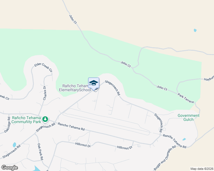 map of restaurants, bars, coffee shops, grocery stores, and more near 17397 Stagecoach Road in Red Bluff