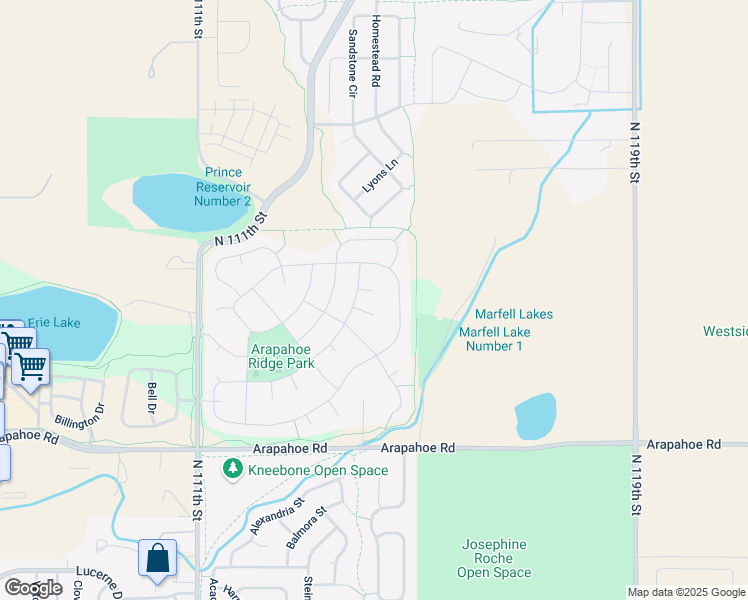 map of restaurants, bars, coffee shops, grocery stores, and more near 2604 Payne Court in Erie