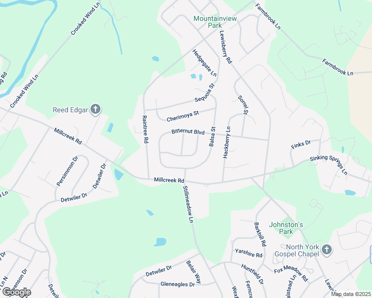 map of restaurants, bars, coffee shops, grocery stores, and more near 3017 Duxburry Drive in York