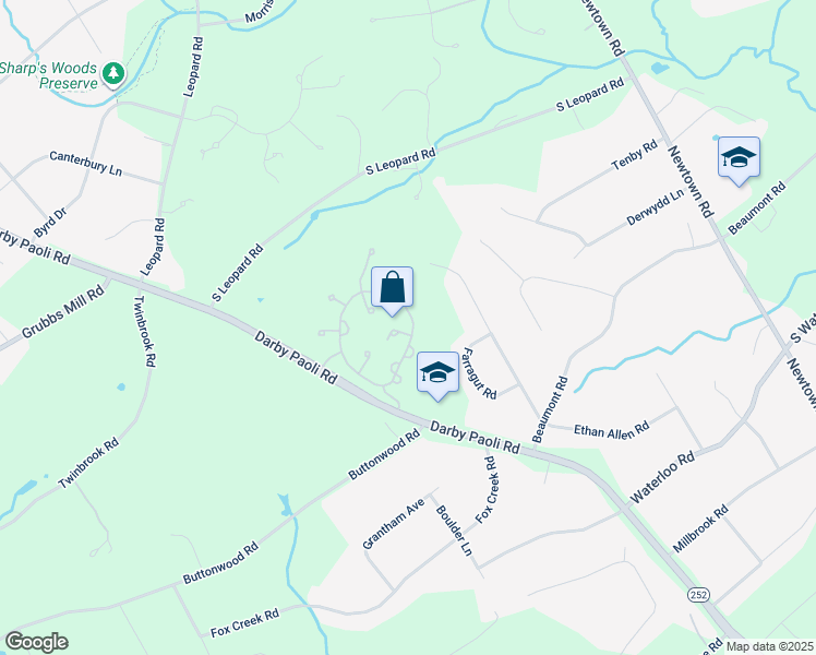 map of restaurants, bars, coffee shops, grocery stores, and more near 187 Saint Clair Circle in Berwyn