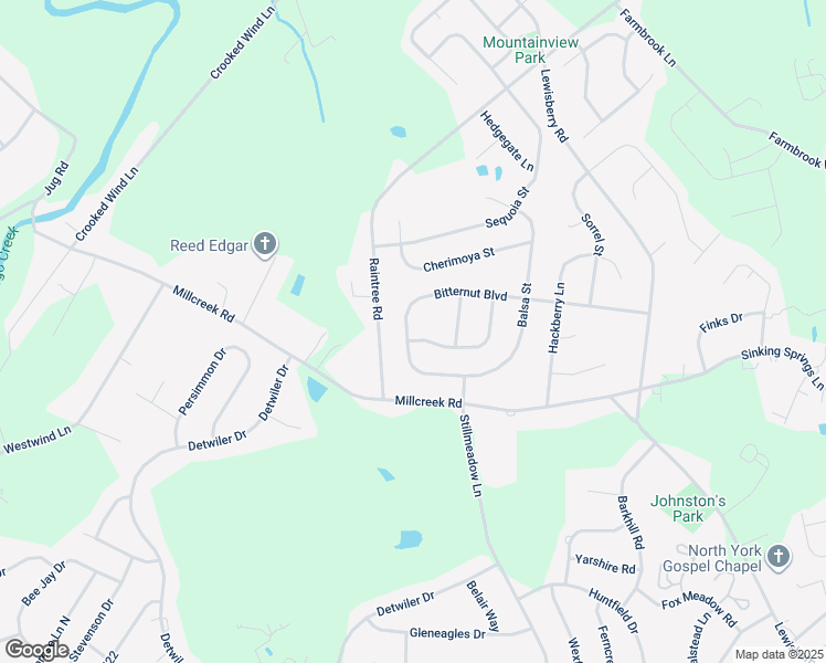 map of restaurants, bars, coffee shops, grocery stores, and more near 3103 Paulownia Lane in York