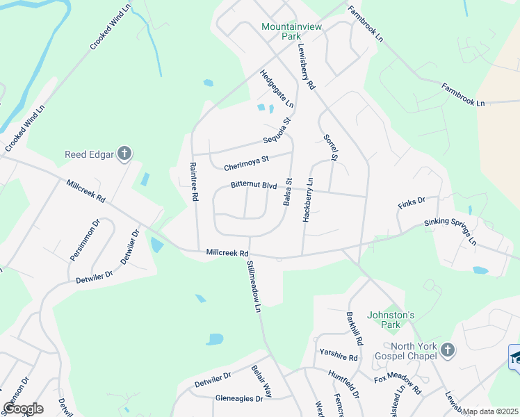 map of restaurants, bars, coffee shops, grocery stores, and more near 3163 Paulownia Ln in York