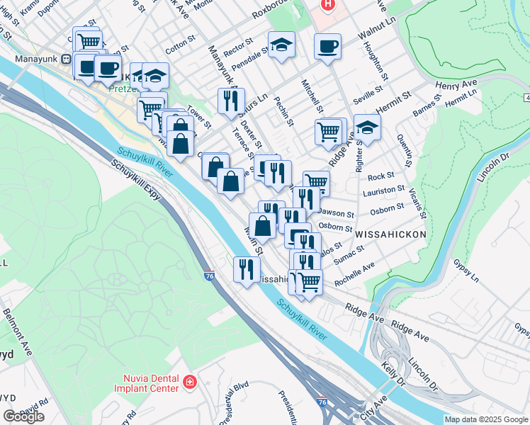 map of restaurants, bars, coffee shops, grocery stores, and more near 3744 Sharp Street in Philadelphia