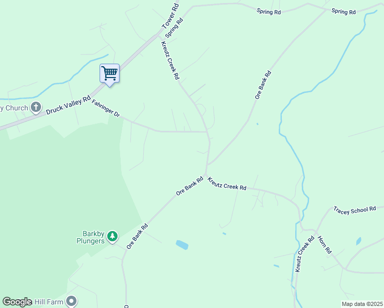 map of restaurants, bars, coffee shops, grocery stores, and more near 755 Kreutz Creek Road in York