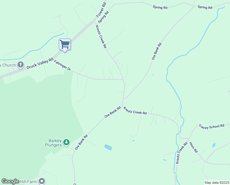 map of restaurants, bars, coffee shops, grocery stores, and more near 755 Kreutz Creek Road in York