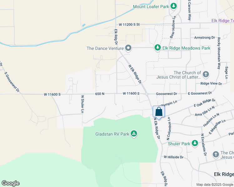 map of restaurants, bars, coffee shops, grocery stores, and more near 690 West Goosenest Drive in Elk Ridge